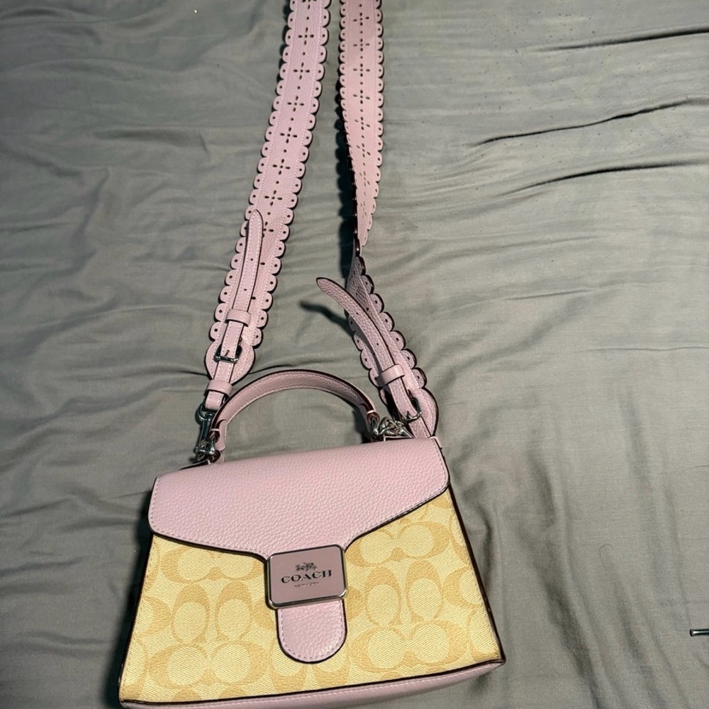 Coach Pink and Tan Crossbody Bag